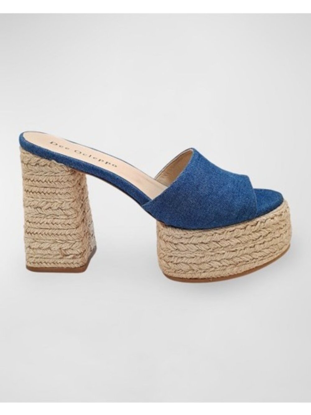 DEE OCLEPPO Sunset Platform denim Espadrille Sandals HEELS MULE size 8.5